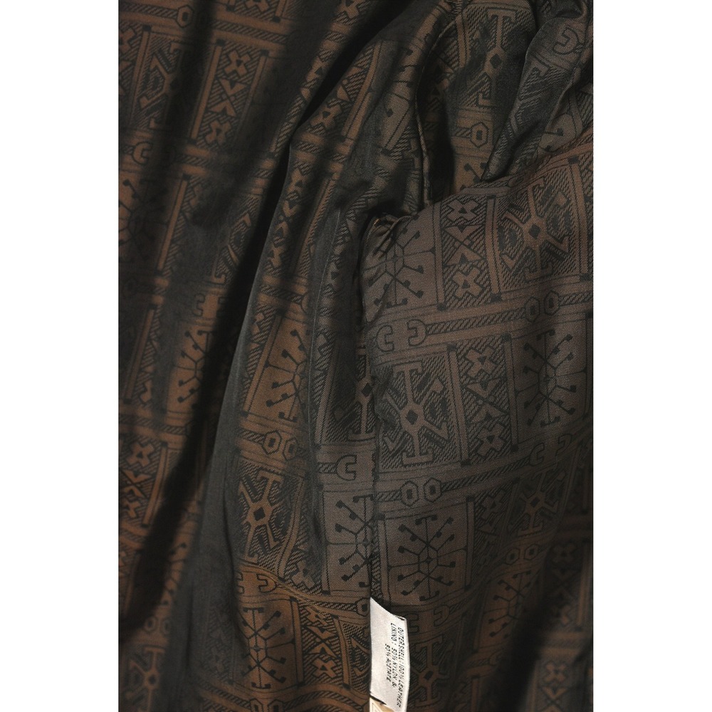G III Leather Coat Womens M Black Double Breasted Long Vintage 90s Button Front - Picture 9 of 9